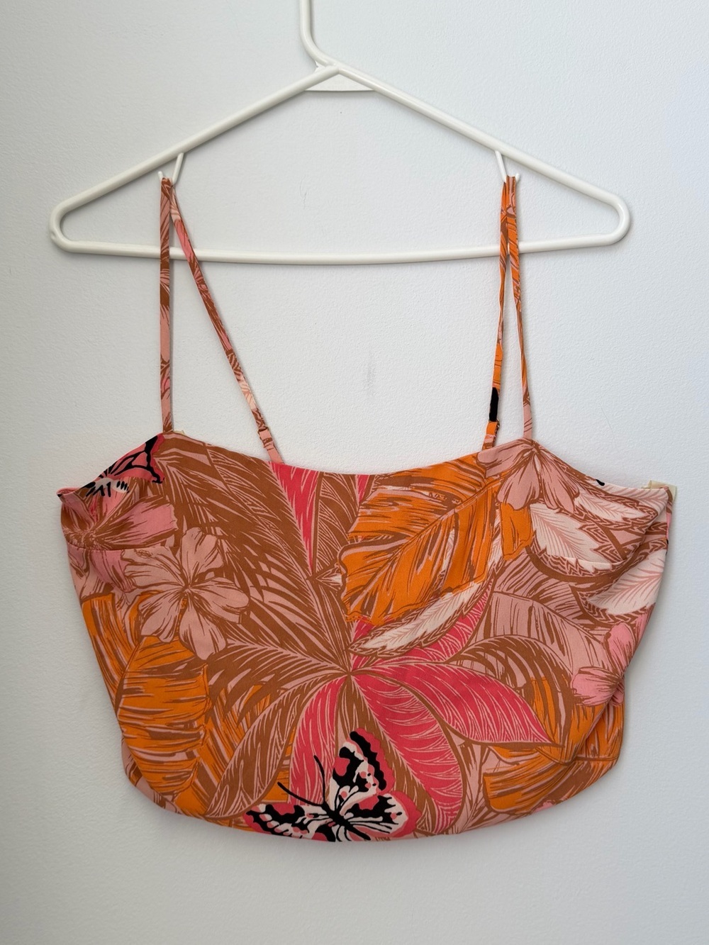 Victoria's Secret Reversible Cropped Floral Cami with Tie Back Size Large